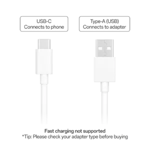 OPPO USB-A to Type-C Data Cable White 1M